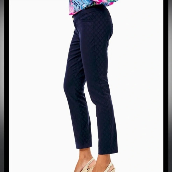 Navy blue textured Kelly ankle pants size 0 in excellent like new condit… - Picture 1 of 3